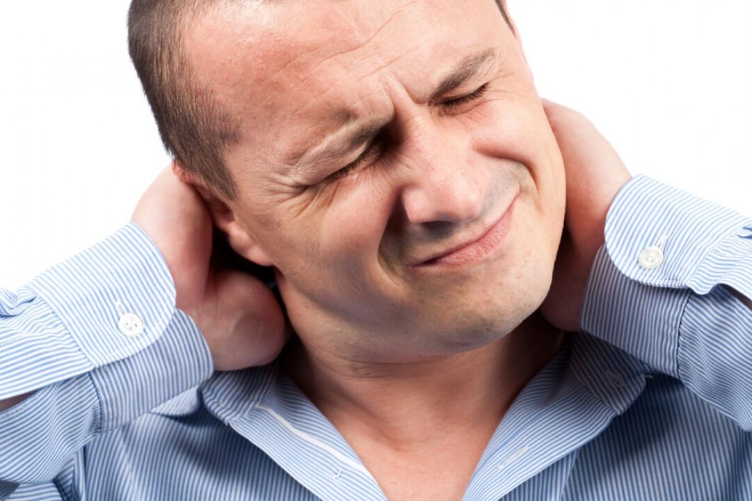 a man's neck hurts from osteochondrosis